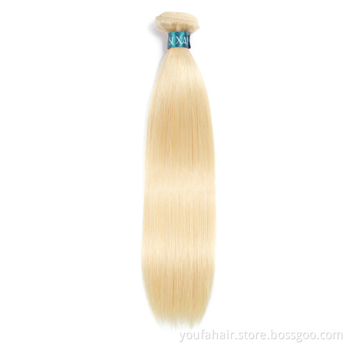 613 Blonde Straight Wave 100% Virgin Brazilian Human Hair Bundles Cuticle aligned HD Transparent Lace Frontal and Lace Closure